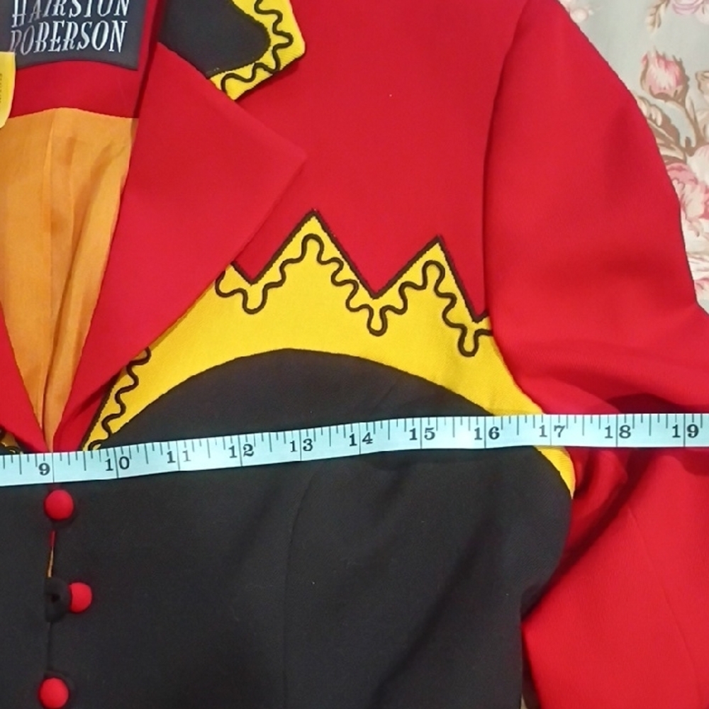 Colorful Women's Jacket with Red and Yellow Accents - Picture 3 of 7